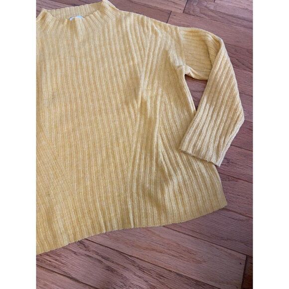 Old Navy Women's Yellow/gold Ribbed knit soft Sweater mock neck Top Size Large - Picture 3 of 9